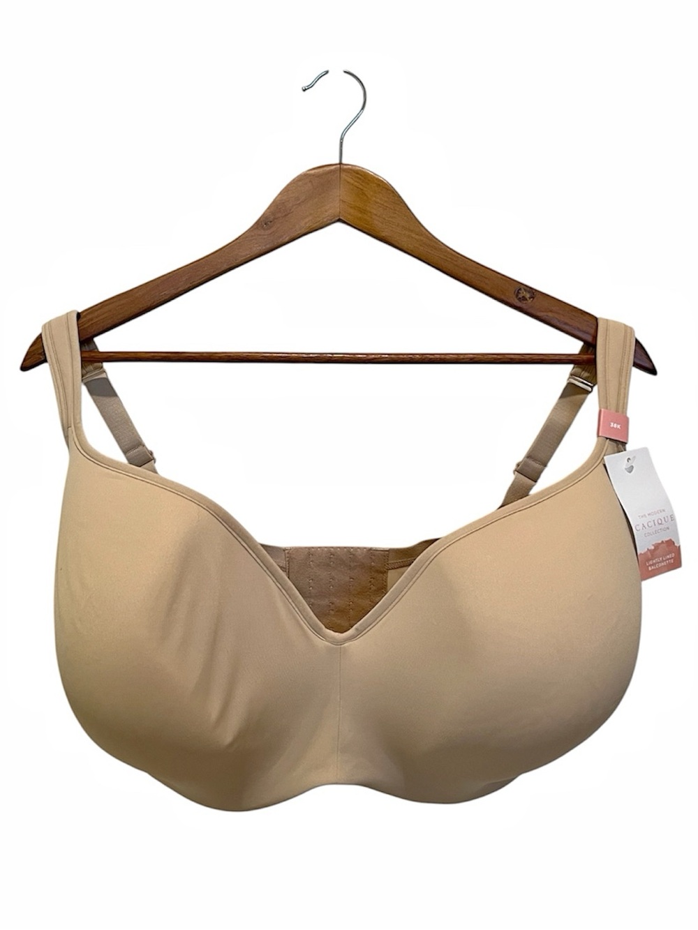Cacique Lightly Lined Balconette Bra Modern Collection Tan Size 38K